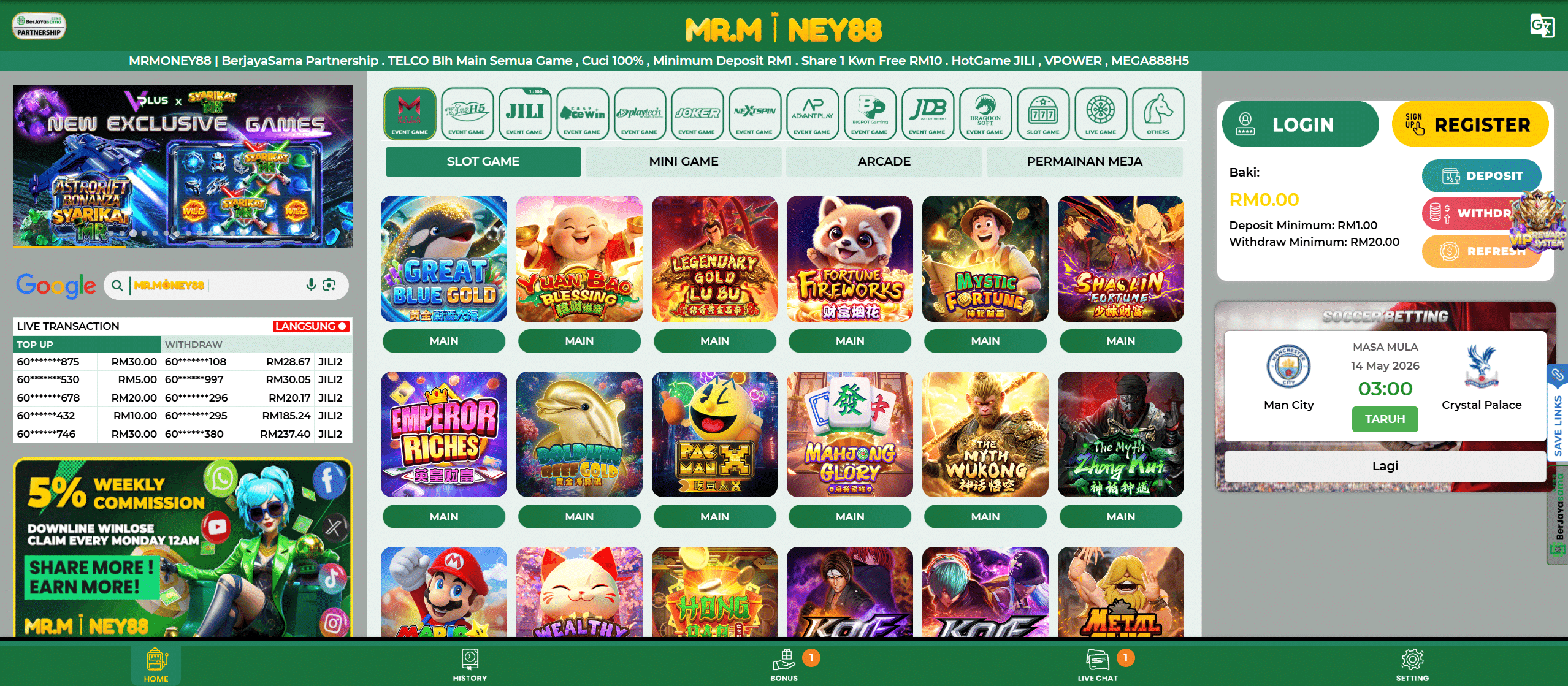 mrmoney88 online casino homepage