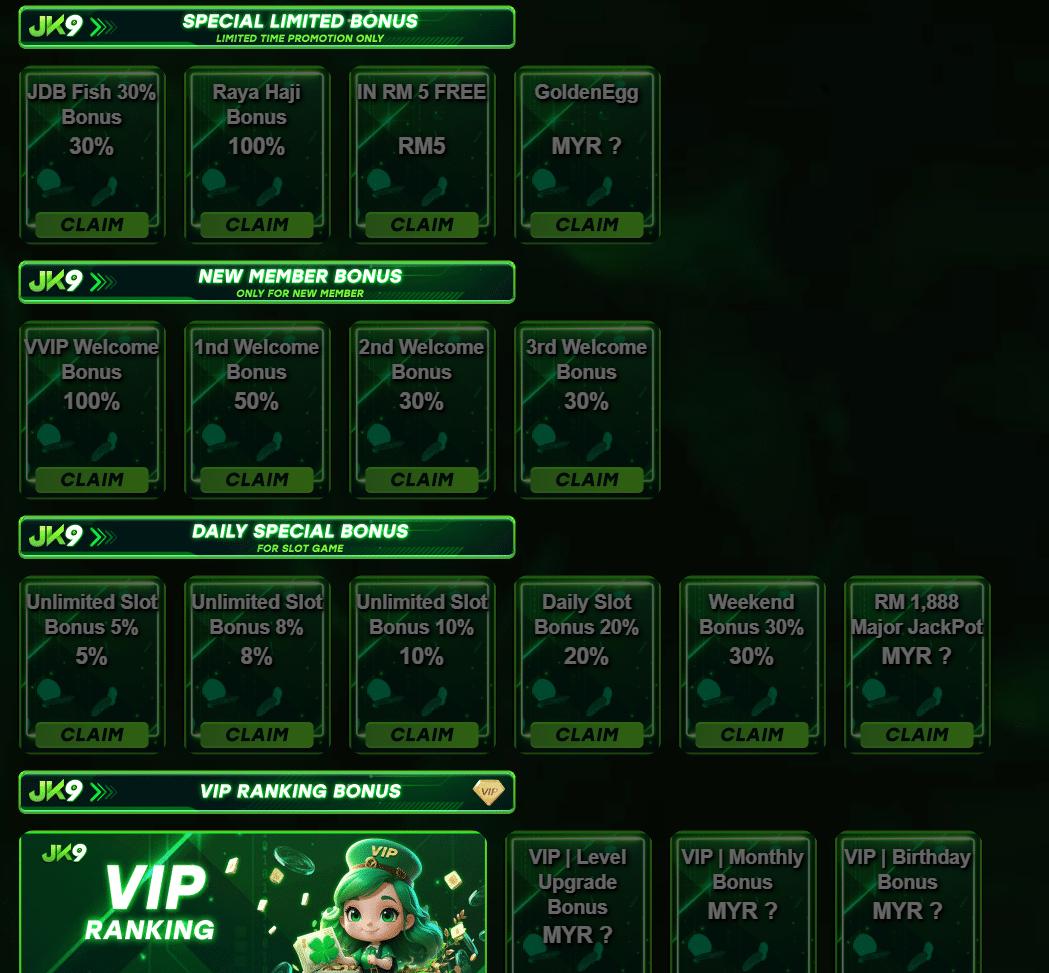 jk9 online casino promotion page
