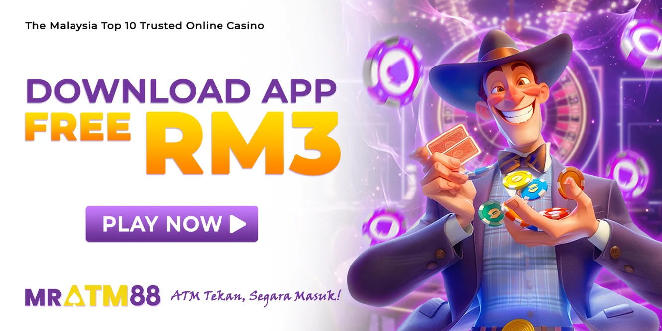 MRATM88 download app free credit RM3 daily promo banner - mratm88-my.io